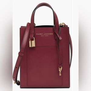 Marc Jacobs Burgundy Leather Crossbody/Top Handled with Lock/Key.  NWT